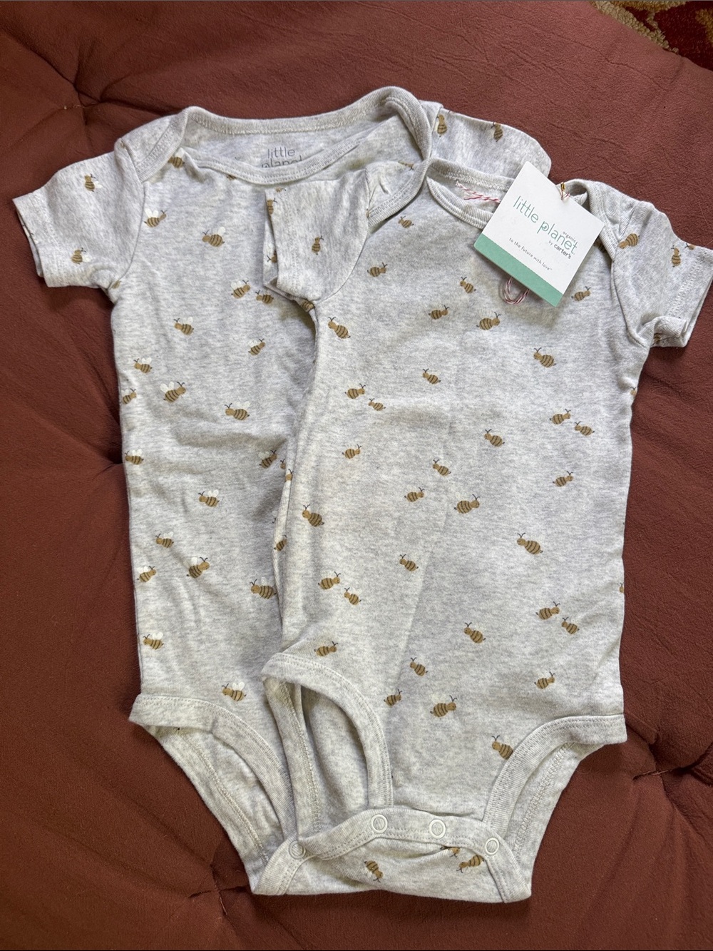 Little planet set of 2 Onsies honey bees  12 m & 24 m baby toddler organic NEW